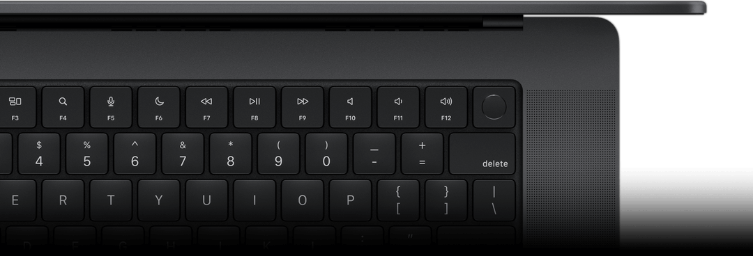 Touch ID-ով Magic Keyboard ստեղնաշարը՝ ցուցադրված վերևից: